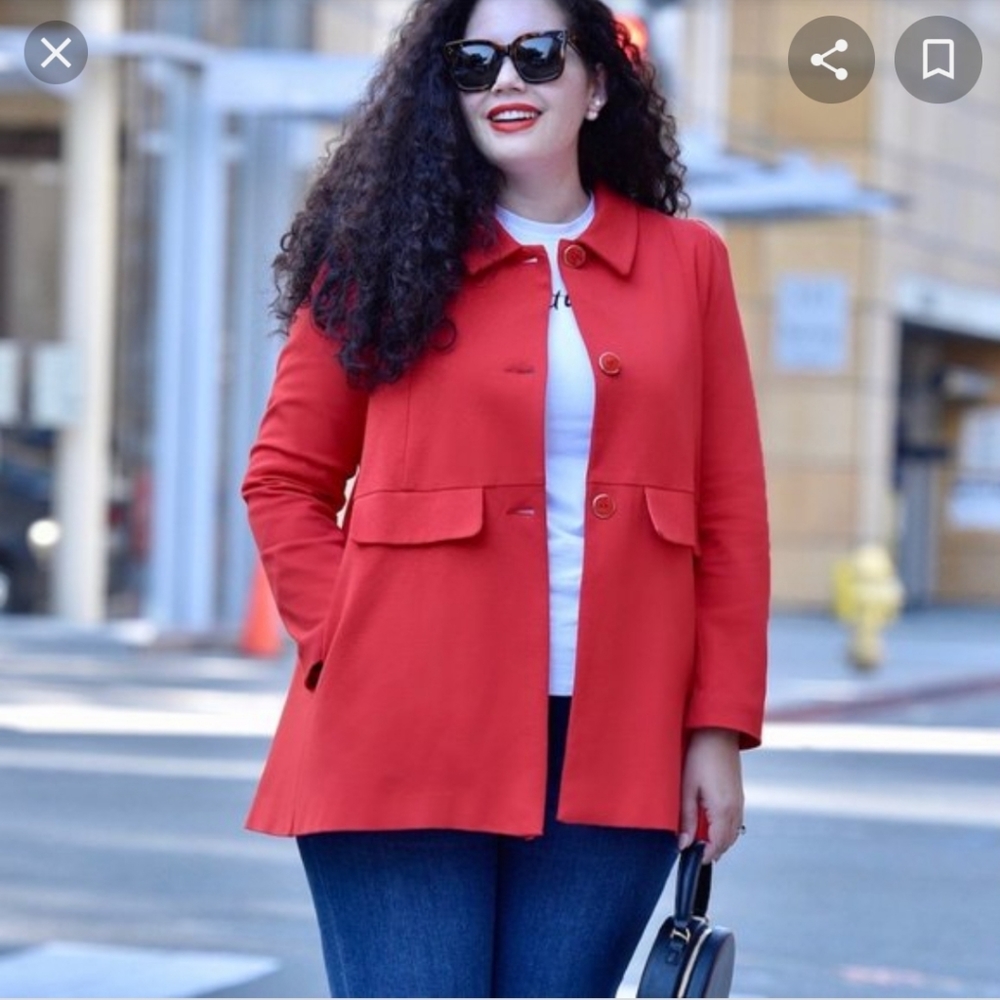 Girl With Curves A-line Red Jacket (24W)